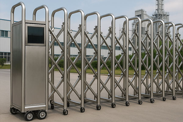 cổng xếp inox tự động seca