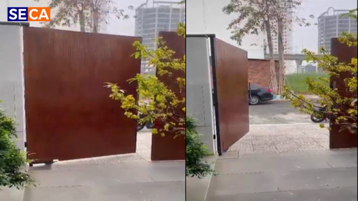 Dự án thi cổng tự động âm sàn cho biệt thự hiện đại